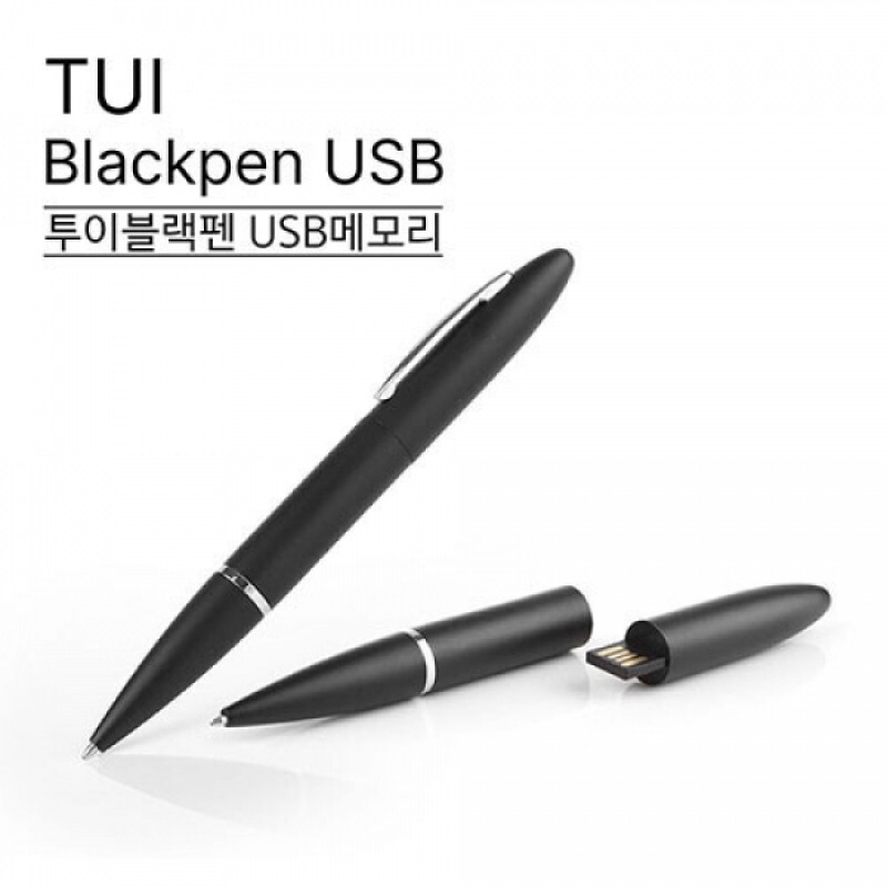 투이(TUI) 블랙펜 USB메모리(2.0) [10개부터 구매가능, 판촉물 도매 커스텀 굿즈 주문제작]