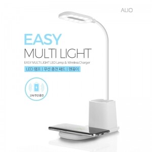 알리오(ALIO) 이지멀티라이트 LED스탠드+펜꽂이 고속무선충전기 [50개부터 구매가능, 판촉물 도매 커스텀 굿즈 주문제작]